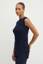 Max Mara felső sötétkék, női, sima, 2426366027600 - sötétkék S