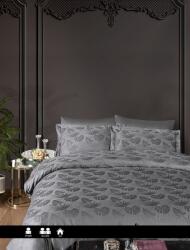 First Choice Lenjerie de lux pat dublu jacquard satin 6 piese, First Choice, Nichol Gri Lenjerie de pat