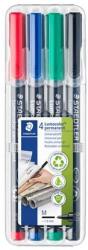 STAEDTLER Alkoholos marker készlet, OHP, 1 mm, STAEDTLER "Lumocolor® 317 M", 4 különbözõ szín (4 db) (TS317WP4)