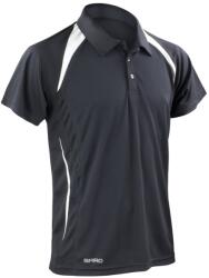 SPIRO Férfi galléros sportpóló Team Spirit - Fekete / fehér | XXXXL (SPIRO-S177M-1000156496)