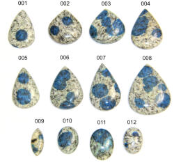  Cabochon K2 Stone Mineral Natural - Picatura - Oval - Disc - 19-41 x 12-33 x 5-7 mm - 1 Buc