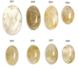  Cabochon Cuart cu Rutil Auriu Cristal Natural - Oval - Picatura- Dreptunghi - Disc - 23-48 x 19-30 x 6-9 mm - 1 Buc