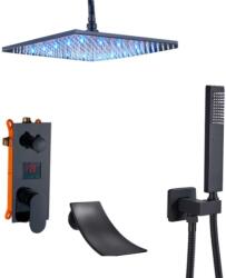  Zuhanycsap szett, Blackswan, M3.15 LED típus, matt fekete modell, mérete 30 cm (UCBA270)