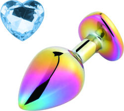 Guilty Toys Dop Anal Rainbow Buttplug Large, Heart Shape, Piatra Albastru Deschis, Guilty Toys