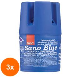 Sano Set 3 x Odorizant Solid pentru Rezervorul Toaletei Sano, Albastru, 150 g (ROC-3XMAG0000538)