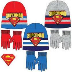  Superman Gyerek sapka + kesztyű szett szürke 52-es méret