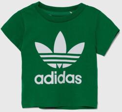 Adidas baba pamut póló TREFOIL TEE zöld, nyomott mintás, IY4028 - zöld 68