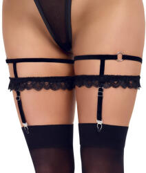 Cottelli Collection Velvet & Delicate Lace Suspender Garters 2460939 Black L/XL