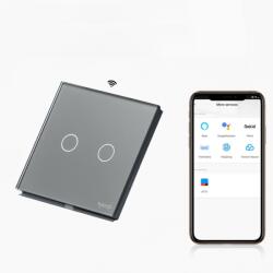 Tosyco Întrerupător dublu WIFI cu touch (tactil) din sticlă (TOS-C2G1WWIFI-Y)