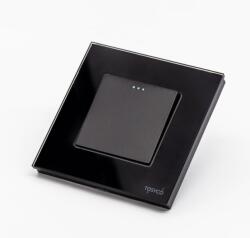 Tosyco Întrerupător simplu mecanic cu ramă sticlă (TOS-CM1G1W-B)