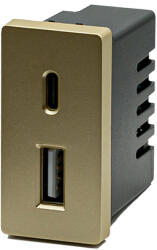 Tosyco Modul încărcător 2 x USB 3.1 A cu indicator LED [CLONE] (MEUSBAC20-G)