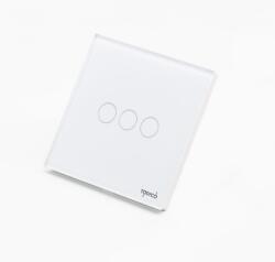 Tosyco Întrerupător triplu cu touch (tactil) din sticlă [CLONE] (TOS-C3G1W-ECO-W)