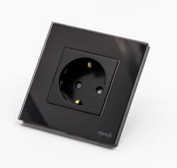 Tosyco Priză Schuko simplă cu ramă din sticlă (TOS-C1SK-B)