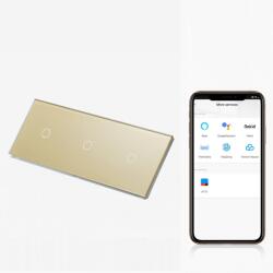 Tosyco Întrerupător simplu cu touch (tactil) din sticlă [CLONE] [CLONE] [CLONE] [CLONE] (TOS-C1G1G1G1WWIFI-L-G)