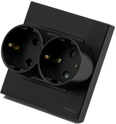 Tosyco Priză Schuko simplă cu ramă din sticlă [CLONE] [CLONE] (TOS-PC2SK1D-B)