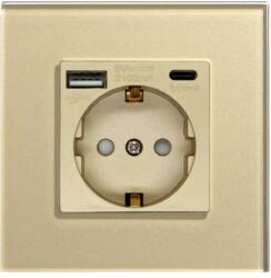 Tosyco Priză Schuko simplă cu ramă din sticlă [CLONE] (TOS-CSK-USB-AC-G)