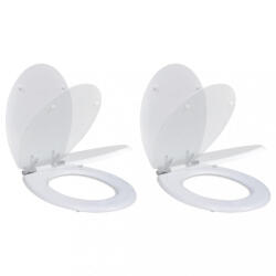 vidaXL 2 db fehér MDF WC ülőke lassan csukódó fedéllel (275885)
