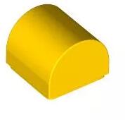 LEGO® 49307c3 - LEGO sárga kocka 1 x 1 x 2/3 méretű, íves tetővel, sima (49307c3)