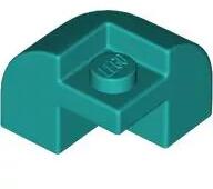 LEGO® 67810c39 - LEGO sötét türkiz kocka 2 x 2 x 1 1/3 méretű, íves tetővel (67810c39)