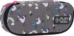 Play Penar școlar oval Play Rainbow Unicorn - Cu 1 fermoar (162616) Penar