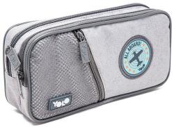 YOLO Penar școlar YOLO - Grey Badges, cu 2 fermoare (121226-156-33) Penar