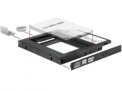 Delock DL61993 Slim SATA 5.25 illesztő-keret, 1 x 2.5 SATA HDD-hez 12, 5mm , optika helyére (DL61993)