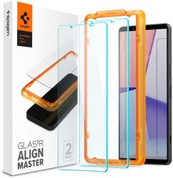 Spigen AGL06430 Sony Xperia 1 V Spigen GlastR Align Master edzett üveg képernyővédő fólia, felhelyezést segítő kerettel, 2db-os csomag, átlátszó (AGL06430)
