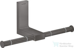 Hansgrohe AXOR UNIVERSAL RECTANGULAR dupla wc papír tartó, szálcsiszolt fekete króm 42657340 (42657340)