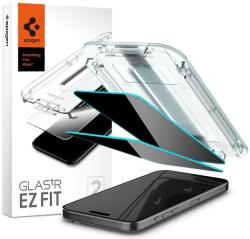 Spigen AGL06894 Apple iPhone 15 Pro Spigen GlastR EZ Fit edzett üveg képernyővédő fólia, felhelyezést segítő kerettel, 2db-os csomag, betekintés gátlós (AGL06894)