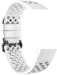 DEVIA ST347313 Devia Deluxe Sport Mesh Fitbit Charge 3 / Charge 4 óraszíj, S-es méret, szilikon, fehér (ST347313)