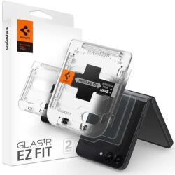 Spigen AGL06525 Samsung Galaxy Z Flip5 Spigen GlastR EZ Fit edzett üveg képernyővédő fólia, felhelyezést segítő kerettel, 2db-os csomag, átlátszó (AGL06525)