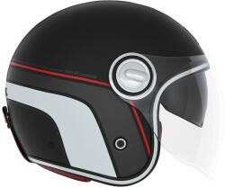Nox Premium Casca moto deschisa NOX PREMIUM Heritage mat negru-rosu-alb (AIM140-2316)