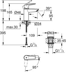 GROHE Gr. 23551002 Start click M mosdócst. ECO
