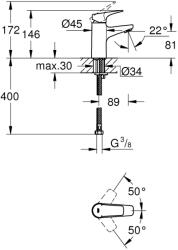 GROHE Bauflow Egykaros mosdócsaptelep S