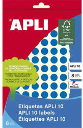 APLI Etikett, 10 mm kör, kézzel írható, színes, APLI, kék, 1008 etikett/csomag, APLI (LCA2731)