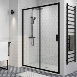 Water Fun Elche || Black 130 toló zuhanyajtó, 190cm, 6mm, NANO (ZBE-1319) - zuhanykabinpont