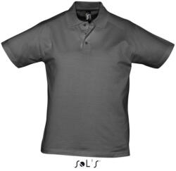 SOL'S Férfi PRESCOTT rövid ujjú galléros pamut piké póló, SOL'S SO11377, Dark Grey-2XL (so11377dg-2xl)