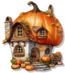 Nyomtatott dekorkarton - Ház tök tetővel 13, 5cm - kosarbolt