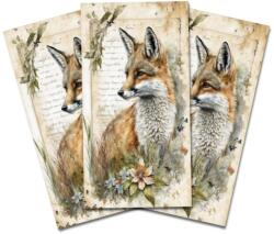  Nyomtatott dekorkarton - Vintage rókás tábla 3db/csomag - kosarbolt