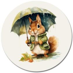 Nyomtatott fa tábla koszorú közép - Mókuska esernyővel 11, 8 - kosarbolt