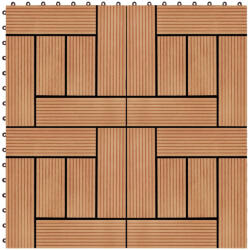 VID 11 db (1 m2) tíkfa színű WPC teraszburkoló lap 30 x 30 cm