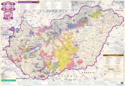 Stiefel Magyarország borvidékei fémléces térkép
