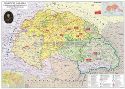 Stiefel Rákóczi állama és a szabadságharc fémléces térkép (53277A-L)
