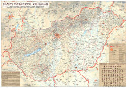 Stiefel Magyarország rovásírás iskolai falitérkép (Rovásírás ABC-vel) (87920-L)