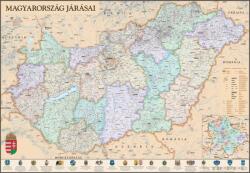Stiefel Magyarország közigazgatása a járásokkal - antik stílusú színezéssel (87918-XL)