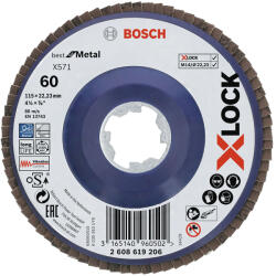 Bosch X-LOCK Best for Metal Legyezőtárcsa X571, 115x22, 23mm, G120, 2608619208 (2608619208)