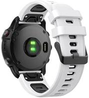 GIGAPACK GP-149190 Garmin Epix Pro (Gen2) 47mm / Fenix 7 Solar / Fenix 7 Sapphire 22mm fehér/fekete szilikon óraszíj (GP-149190)