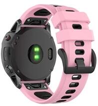 GIGAPACK GP-149187 Garmin Fenix 7S Solar / Fenix 7S Sapphire / Fenix 7S Pro Solar 20mm rózsaszín/fekete szilikon óraszíj (GP-149187)