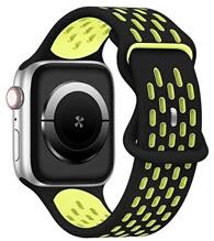 GIGAPACK GP-149558 Apple Watch Series 9 41mm / Watch Series 8 41mm / Watch Series 7 41mm fekete/sárga szilikon óraszíj (GP-149558)
