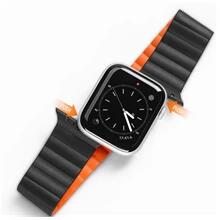 DUX DUCIS GP-122521 Apple Watch Series SE 2 40mm / Series 9 41mm / Series 8 41mm fekete/narancs szilikon óraszíj (GP-122521)